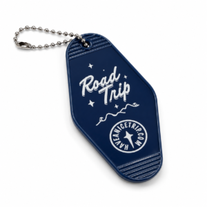 Road Trip Vintage Hotel Key Style Keychain — legal mushroom gummies, no psilocybin, lab tested, made in USA